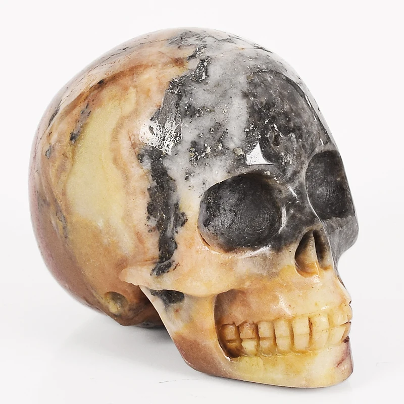 

2 Inch Skull statue natural amazonite stone human head figurine handmade refinement Carving craft Crystal Healing Reiki Decor