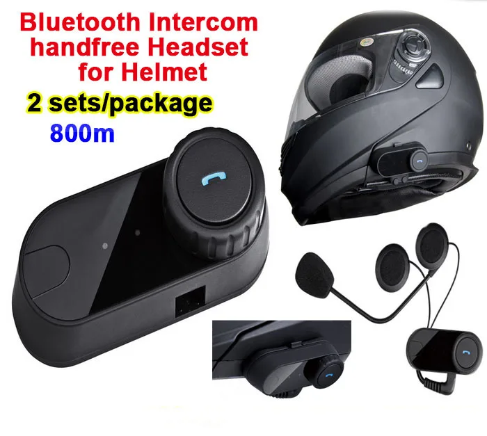 

2pcs/Lot 800m Waterproof Motorcycle Helmet Full Duplex Bluetooth Headset Hand Free Intercom Ski Helmets Interphone Casque Audio