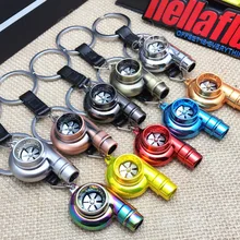 Luxury metal Car-styling Turbo Keychain Key Chain Ring Keyfob Keyring