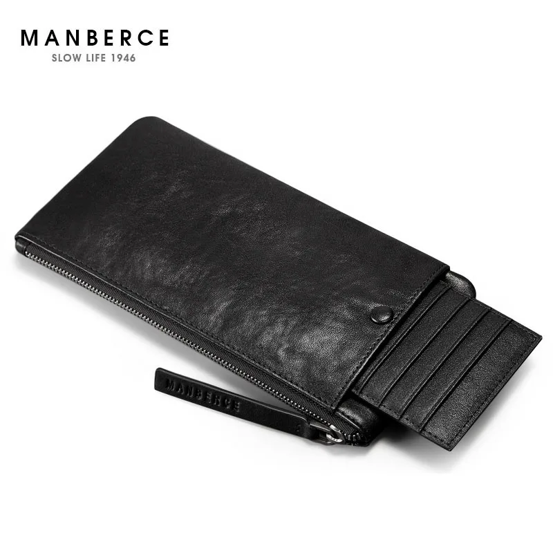 

MANBERCE Brand Men Wallet High Quality Genuine Leather Cowhide Credit Card Wallet Large Capacity Men's Wallet Free Ship