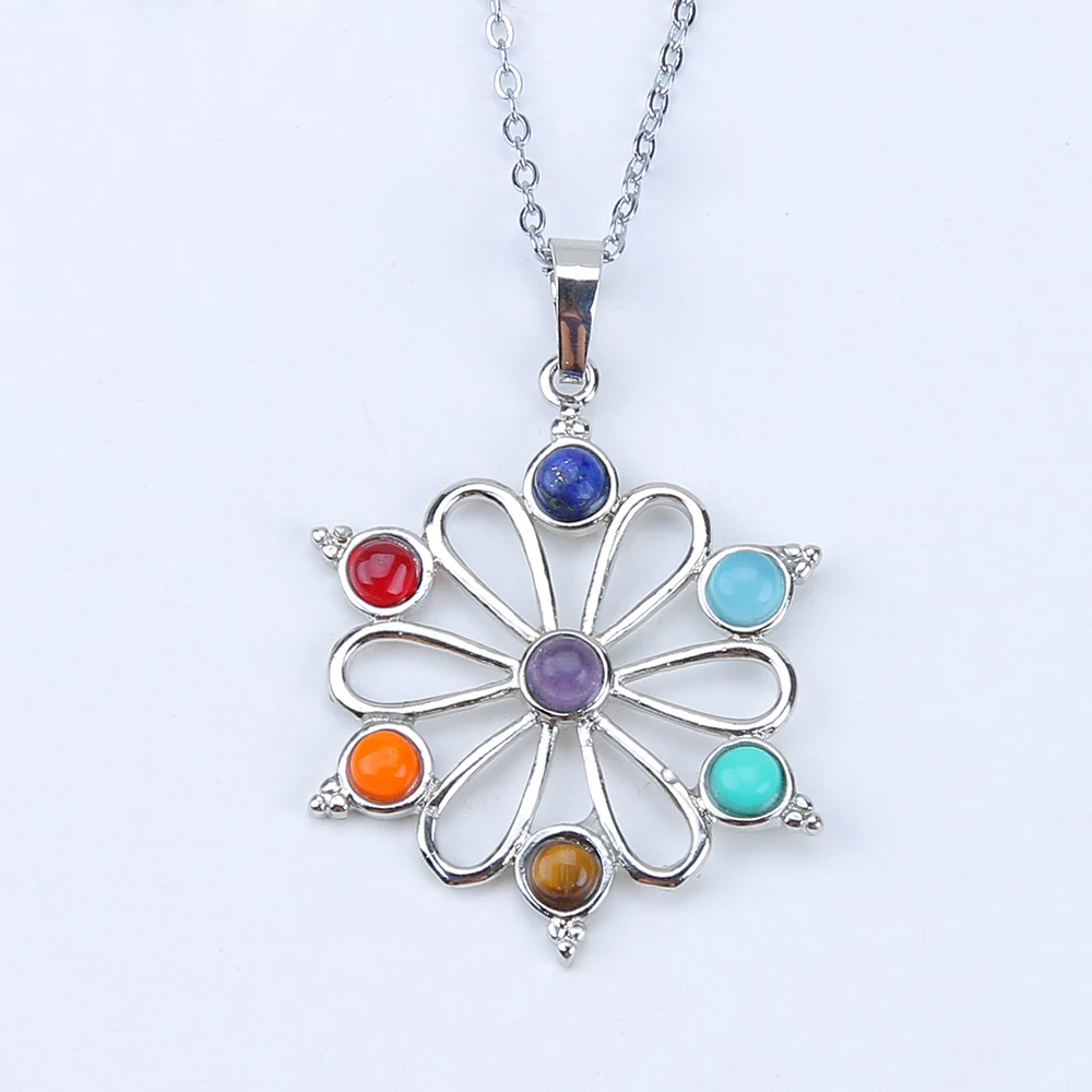 7 Чакры камни лечебные кристаллические амулет подвеска|crystal chakra|energy pendantchakra pendant |