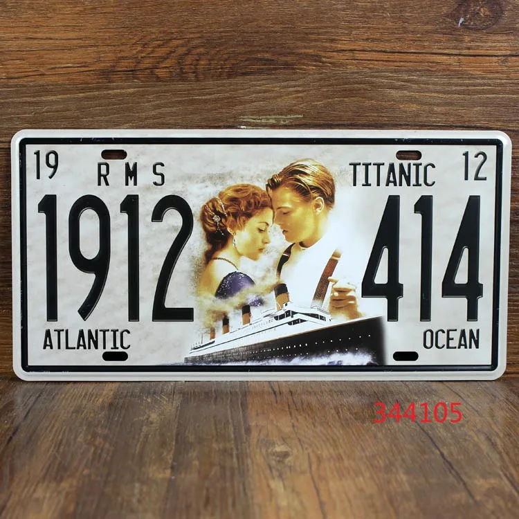 License-Plates-Titanic-1912-414-Wall-art-craft-vintage-Iron-metal-painting-for-bar-decor-Mural