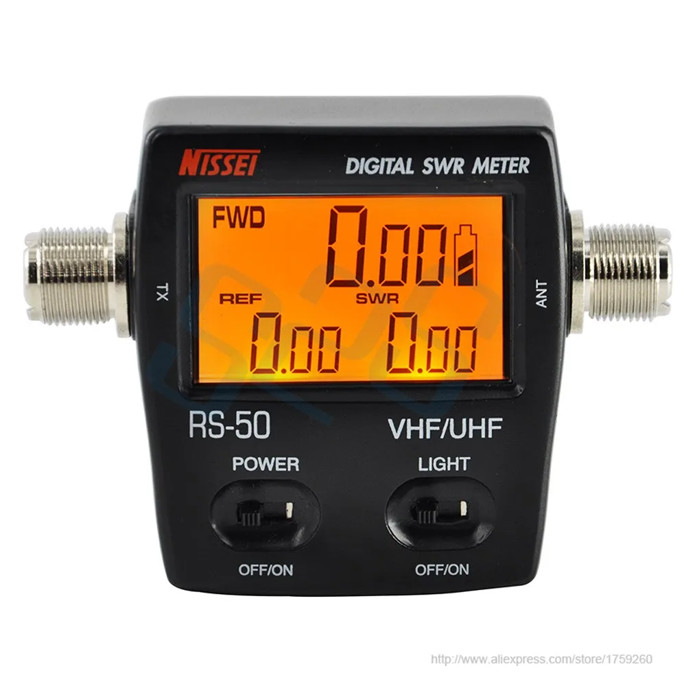 RS-50 цифровой SWR/Ватт метр NISSEI 125-525 МГц UHF/VHF M Тип разъем для TYT Kenwood Baofeng светодиодный экран радио измеритель мощности
