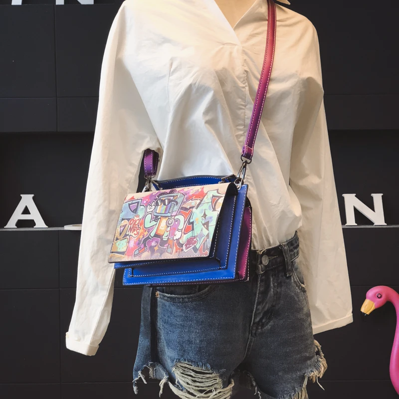 Women Leather Handbag Stitching Female Crossbody Shoulder Bags Ladies Travel Messenger Bag Fashion Bolsa Feminina Tote SS7210 (5)