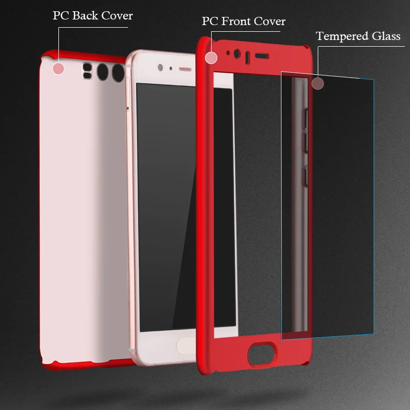 

GXE 360 Degree Protection Shockproof Back Cover For Huawei Honor 9 Cases Hard Plastic Full Body Phone Cover Bag Fo Honor 8 Lite
