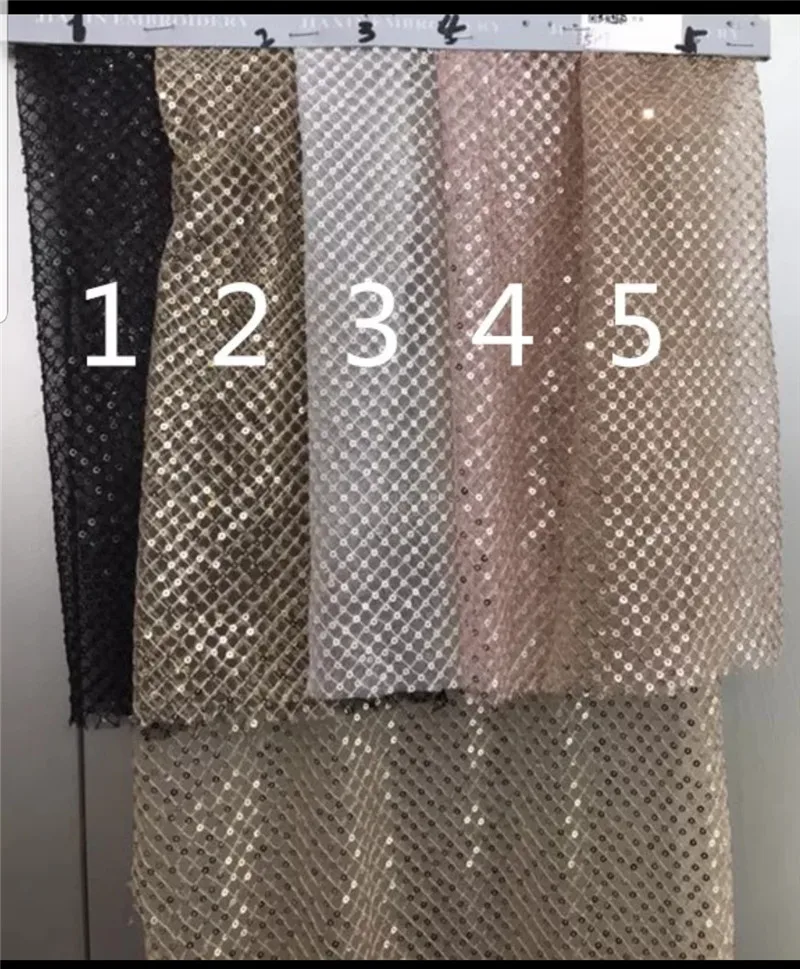 H-12150 хит продаж 5 ярдов Вышитое Тюлевое кружево с пайетками французская Тюлевая