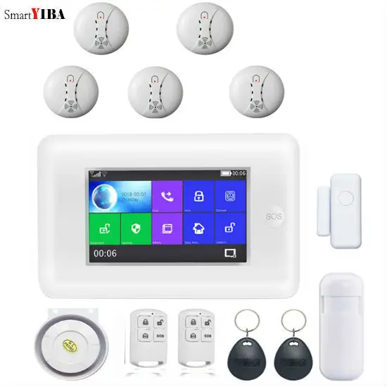 

SmartYIBA APP Wifi GSM RFID Alarm Pet Immunie Motion Sensor Host Burglar Security Alarm System Door Window Entry Security
