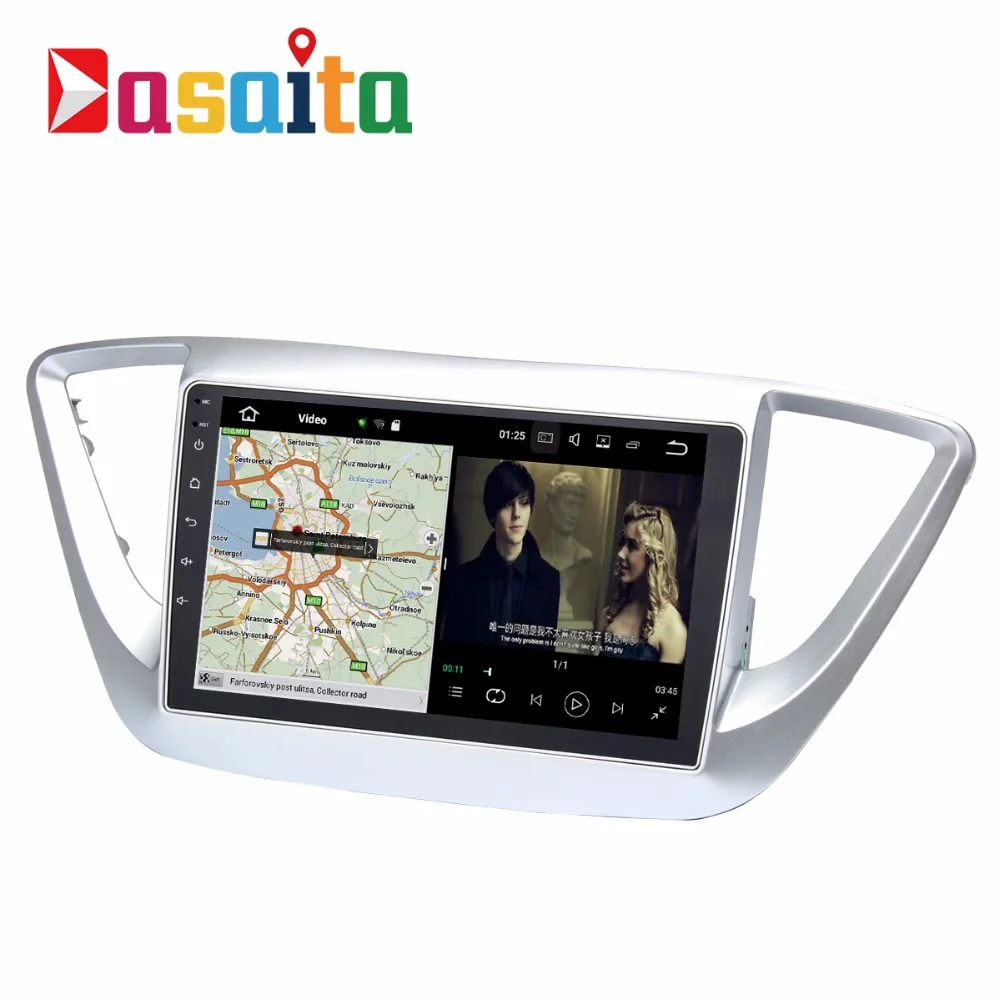 Discount Dasaita 9" Android 7.1 Car GPS Player Navi for Hyundai Verna Solaris 2017 with 2G+16G Quad Core  Stereo Radio Multimedia No DVD 2
