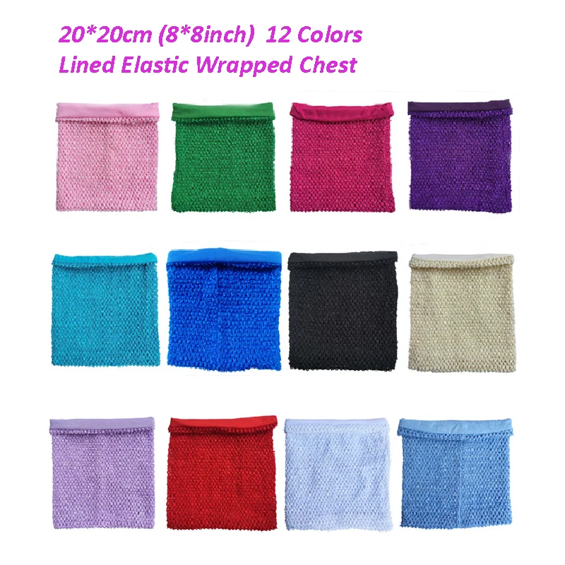 

1Pcs 8inches Tutu Tube Lined Crochet Elastic Wrapped Chest Handmade Knit Fabric 15cm*10yard Glitter Tulle DIY Dress Accessories