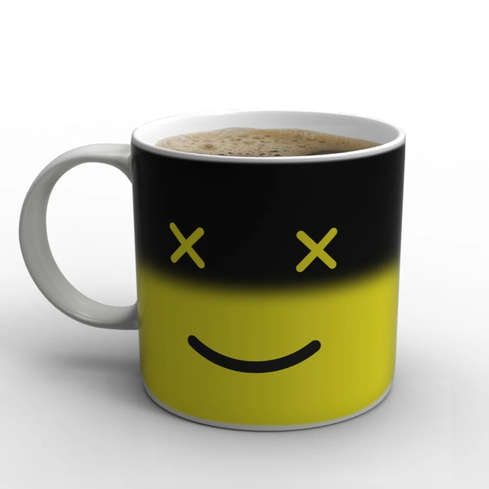 

1Piece 9oz Creative Monday Mood Coffee Mug Discolored Personality Style Ceramic Milk Tea Mug Changing Color Magic Mug Design
