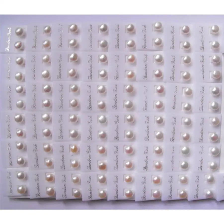 50 пар/лот роскошные натуральные пресноводные Серебрянные серьги с жемчугом для женщин модные серьги оптом ювелирные изделия