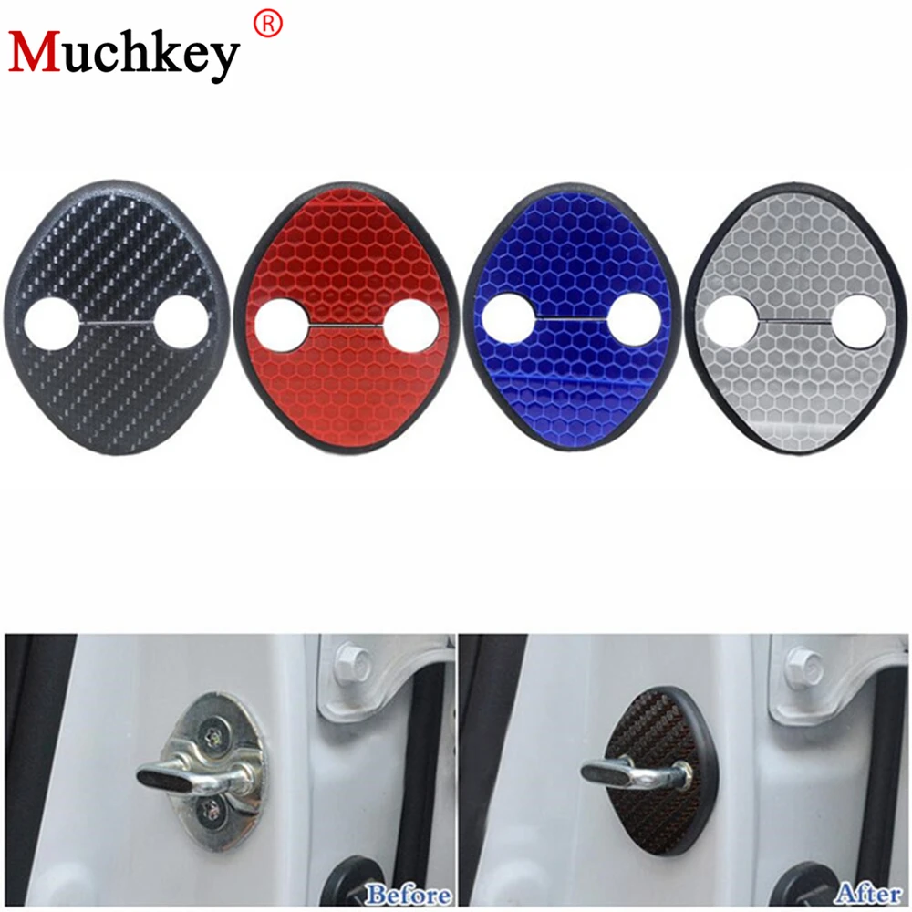 

Car Door Lock Cover Car Door Buckle Cover For Hyundai I40 IX20 Veloster Rohens Veracruz Equus Azera For KIA Ceed Venga 4pcs