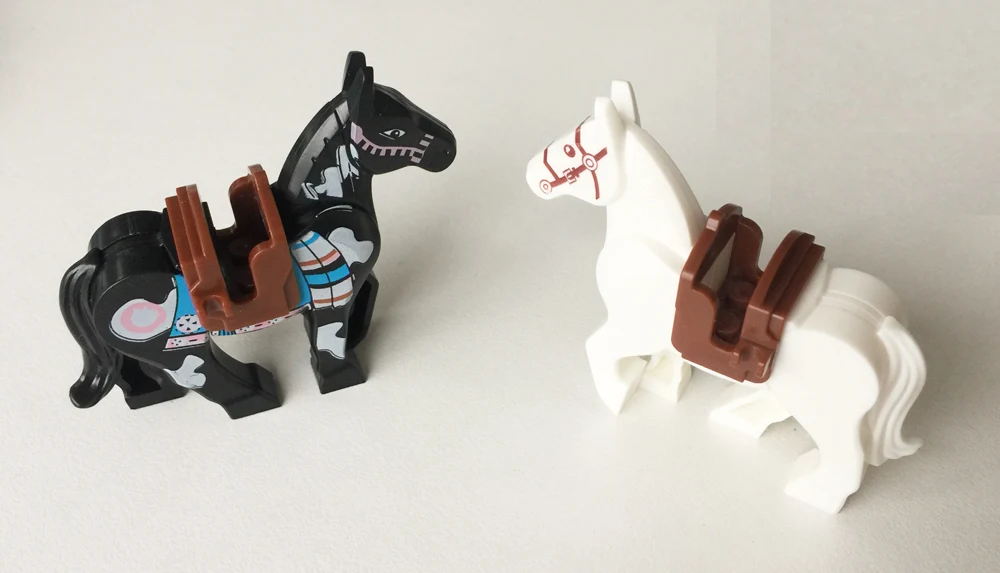 С аппликацией в виде животного лошади совместимый аксессуар bricklink DIY