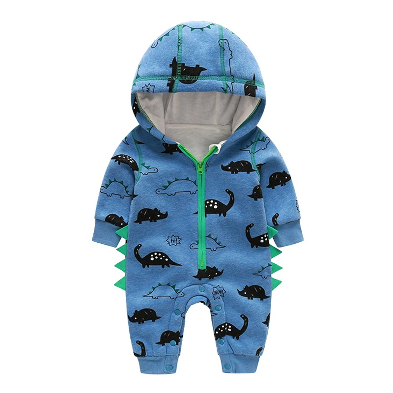 

IYEAL Hooded Baby Rompers Cartoon Dinosaur Design Newborn Clothing Cotton Long Sleeve Jumpsuits Boys Girls Outerwear Costume