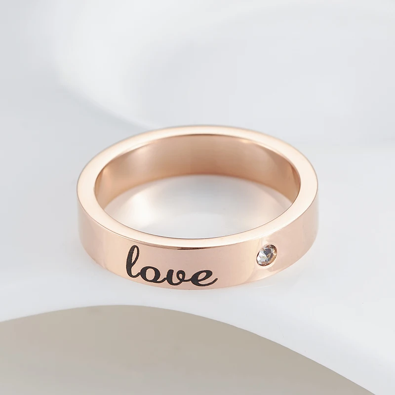 

Customer Rings for Women Engraved Stainless Steel Personalized Name or Date Ring Nameplate - Custom Made with Any Name or Date