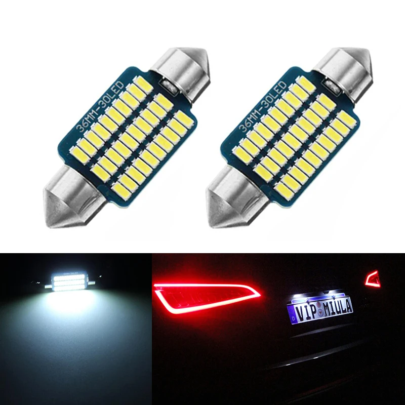 2x Car Styling Canbus LED License Plate Lights 36MM C5W For Mercedes