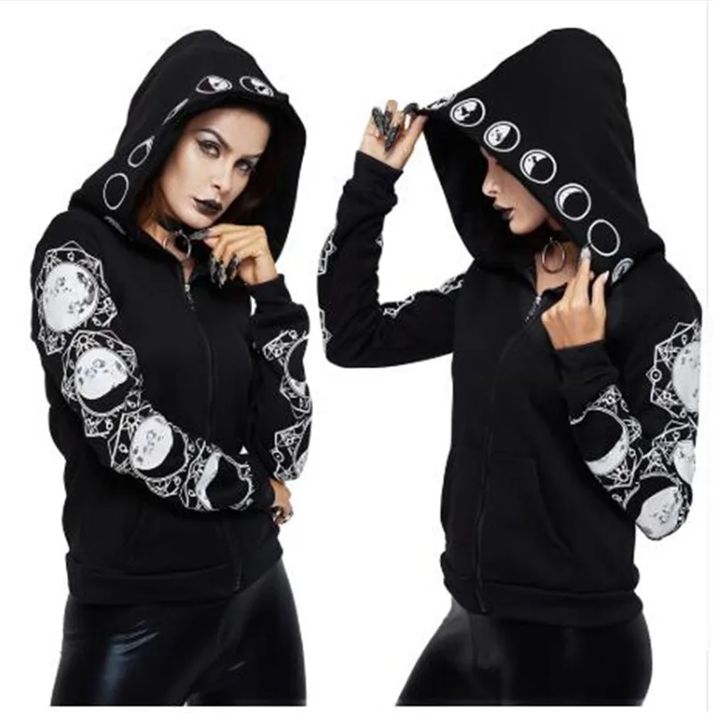 Hoodies 2019 Gothic Women Hoodie Casual Long Sleeve Hooded zip-up Sweatshirts Hooded Female Jumper Women Tracksuits Hoodie Hoodies 2019 Gothic Women Hoodie Casual Long Sleeve Hooded zip-up Sweatshirts Hooded Female Jumper Women Tracksuits Hoodie
