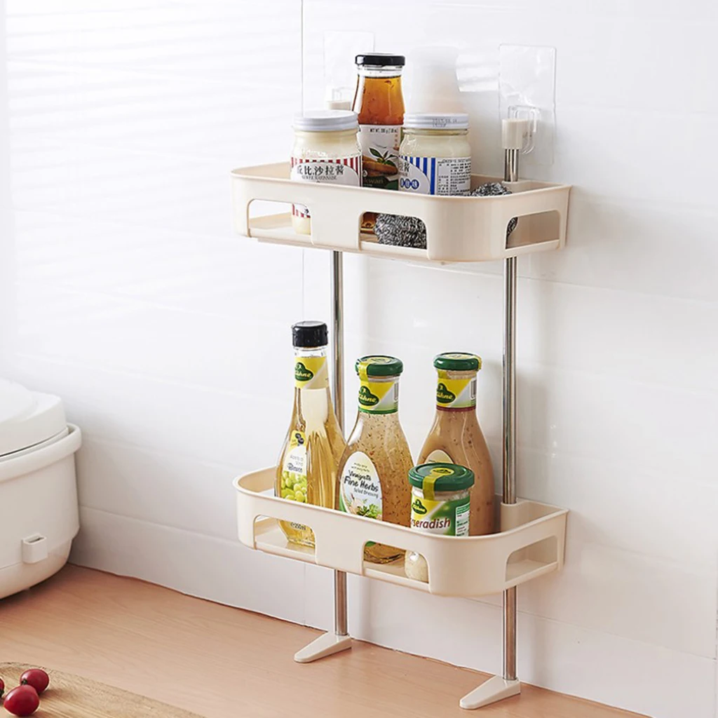 1/2/3 Layers Toilet Shelf Bathroom Storage Rack Wall-mounted Shower Shelf Shampoo Tissue Towels Holder Toilet Shower Organizer