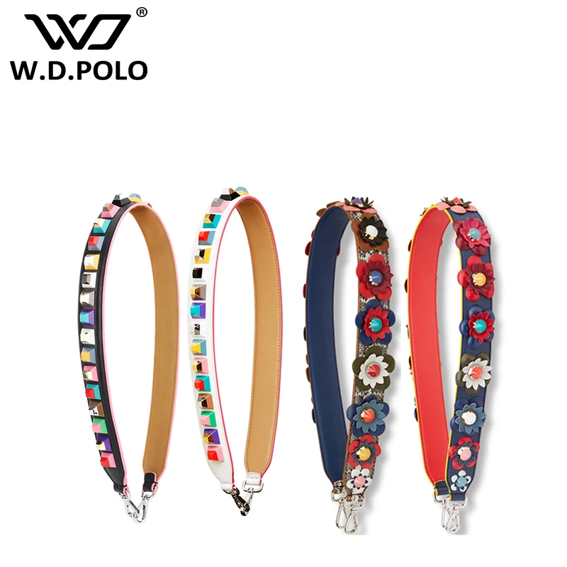 W.D.POLO Strap you rivert handbags belts women bags belt women bag accessory bags parts genuine leather icon bag belts P1715