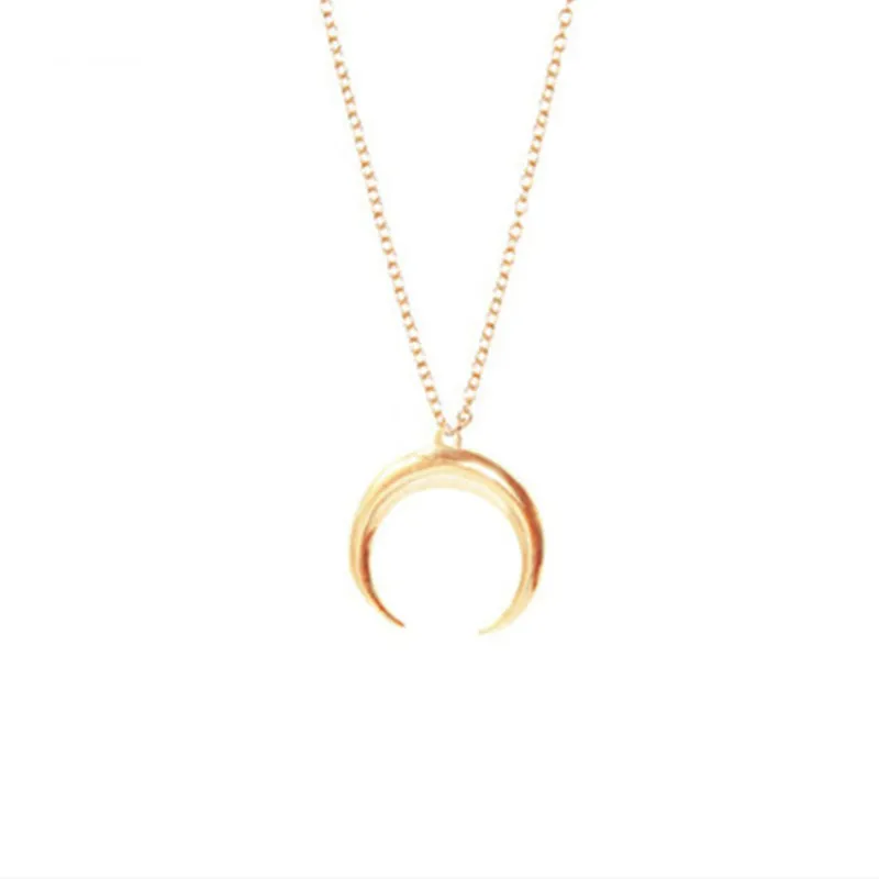

Epiphany Moon Necklace Female Clavicle Chain Environmental Protection Electroplated Gold and Silver Crescent Hanging Necklace