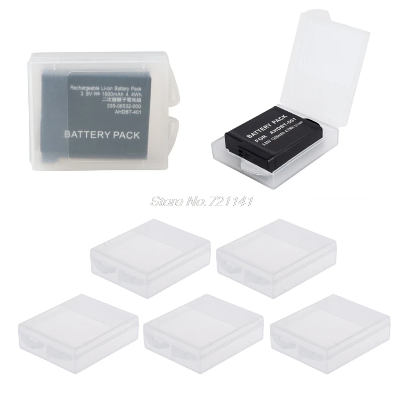 5 шт Батарея сумка для безопасного хранения прозрачный чехол для GoPro Hero 5 4 xiaomi Yi Камера аксессуары электронные элементы