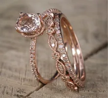 Fashion Rose Gold Ring Zircon Engagement Rings for Women Rose Gold Color Wedding Rings Jewelry Fashion Rose Gold Ring Zircon Engagement Rings for Women Rose Gold Color Wedding Rings Jewelry