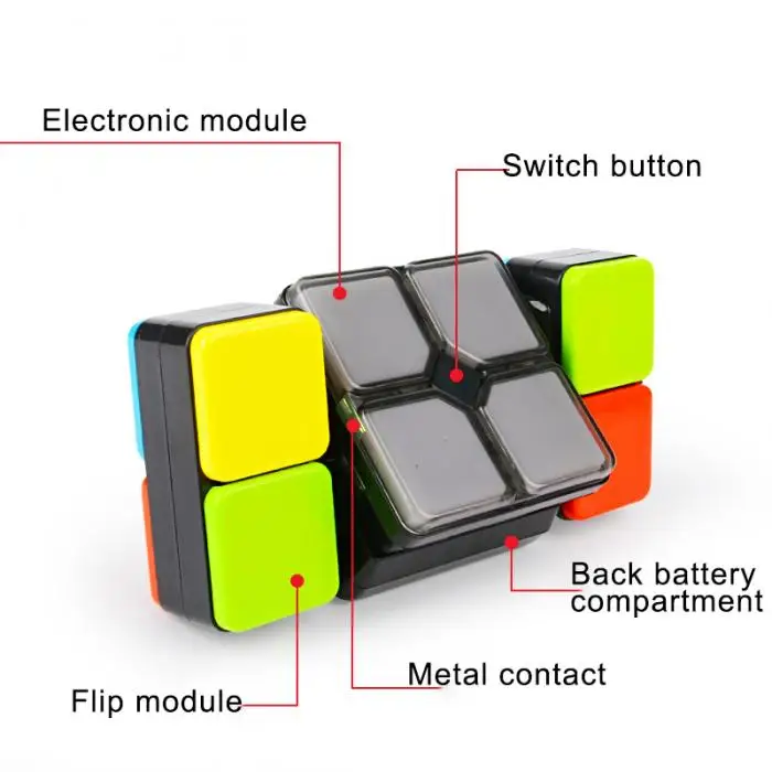 Шт. 1 шт. кубики Головоломки Игрушка флип слайд 4 режима игры Образование Музыка с подсветкой английская версия разные цвета AN88