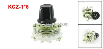 

KCZ-1*6 TV Radio Band Channel Selector Rotary Switch 1P6T One 1 Pole 6 Throw Position Way Ceramic Deck w Plastic Knob