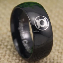 США Великобритания Канада Россия Бразилия Лидер продаж 8 мм Блестящий черный купол зеленый Фонари супер лорд Для Мужчин's Вольфрам обручальное кольцо
