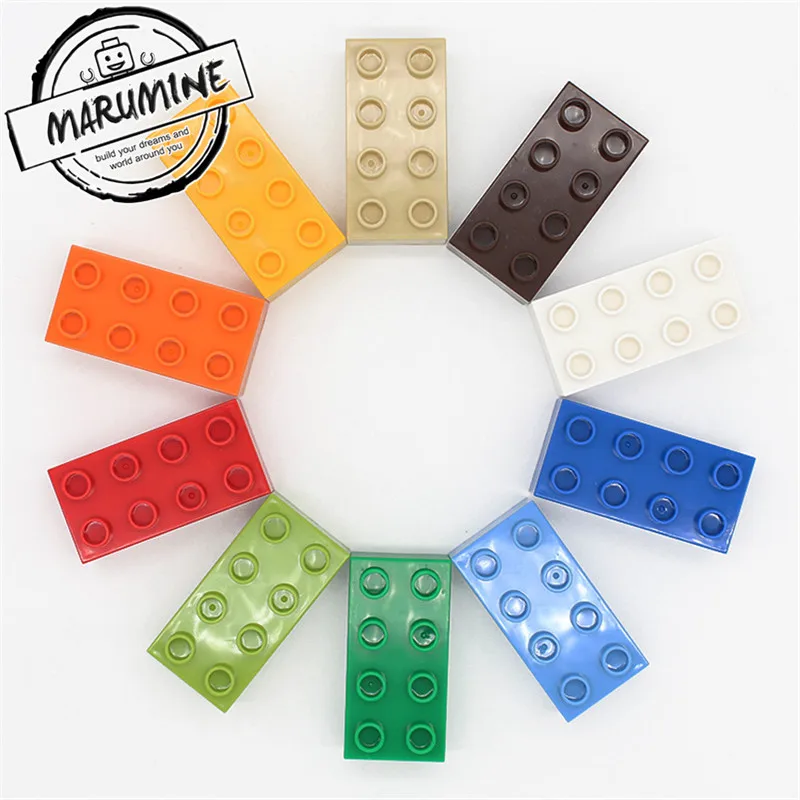 MARUMINE, большие кирпичи, 2x4, Duplo, блок, 30 шт./лот, классический набор, Обучающие игрушки, подарок для детей, сделай сам, набор строительных кирпичей