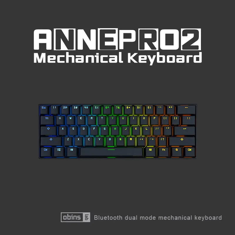 Anne Pro2 Мини Портативная 60% NKRO механическая клавиатура RGB подсветка Беспроводная