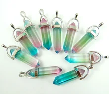 natural stone lapis Turquoises Quartz Crystal tiger eye Opal Hexagonal charm Pendants for diy Jewelry Necklaces Accessories24PC