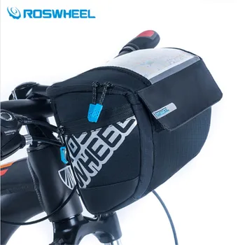 

ROSWHEEL 3L Sports Front Bicycle Bags Bike Cycling Front Basket Pannier Frame Tube Handlebar Bag 400D PVC Map Bolsa Bicicleta