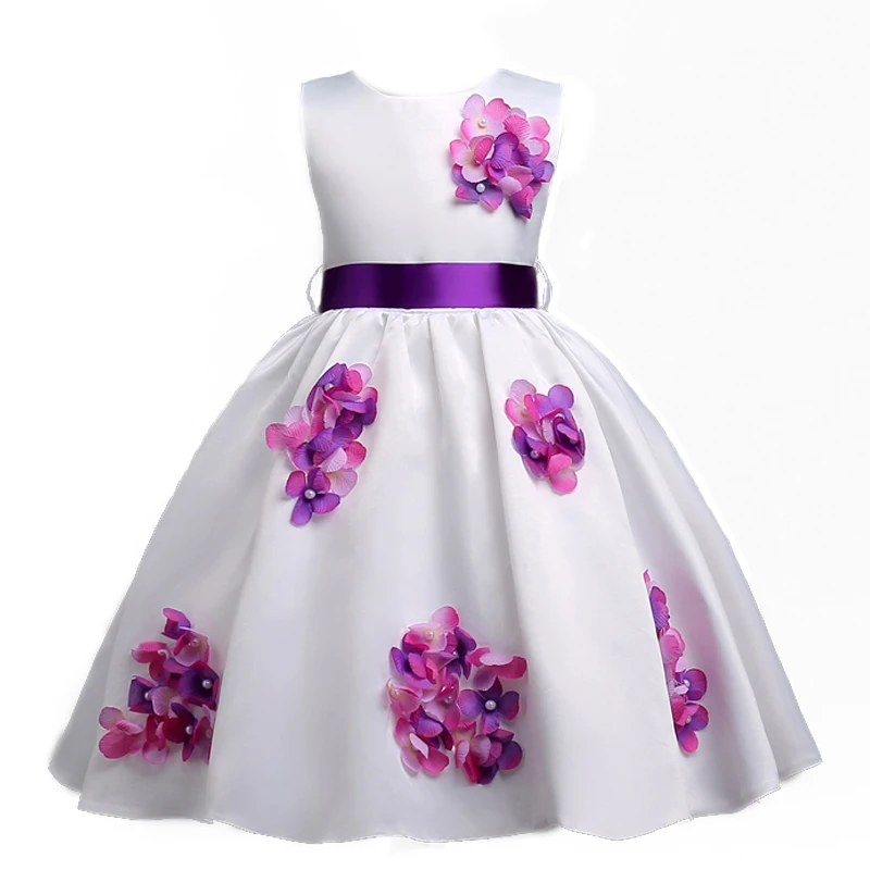 

Flower Princess Little Girls Dresses Children Kids Gown Wedding Birthday Party Costume Fashion Sweet Robe Fille Summer Clothing