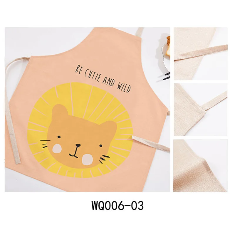 1Pcs Kitchen funny Apron Sleeveless Cotton Linen Printed Aprons for Women Kitchen Baking Cooking Accessories 60*70CM pinafore