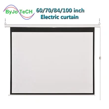 HD Wall Mounted Projection Electric Screen 60 72 84 100 inch 16:9 or 4:3 Projector Screen For Home Theate glassfiber 1.2 gain