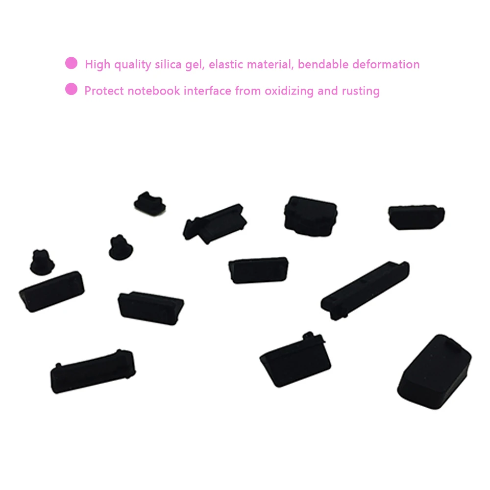 13PCSSet Candy Color Silicone Anti Dust Plug Cover Stopper Laptop dust plug laptop dustproof usb dust plug Computer Accessories (1)