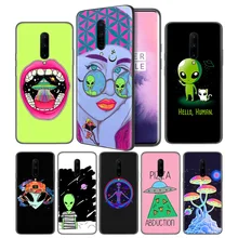 Alien Printed Soft Black Silicone Case Cover for OnePlus 6 6T 7 Pro 5G Ultra-thin TPU Phone Back Protective