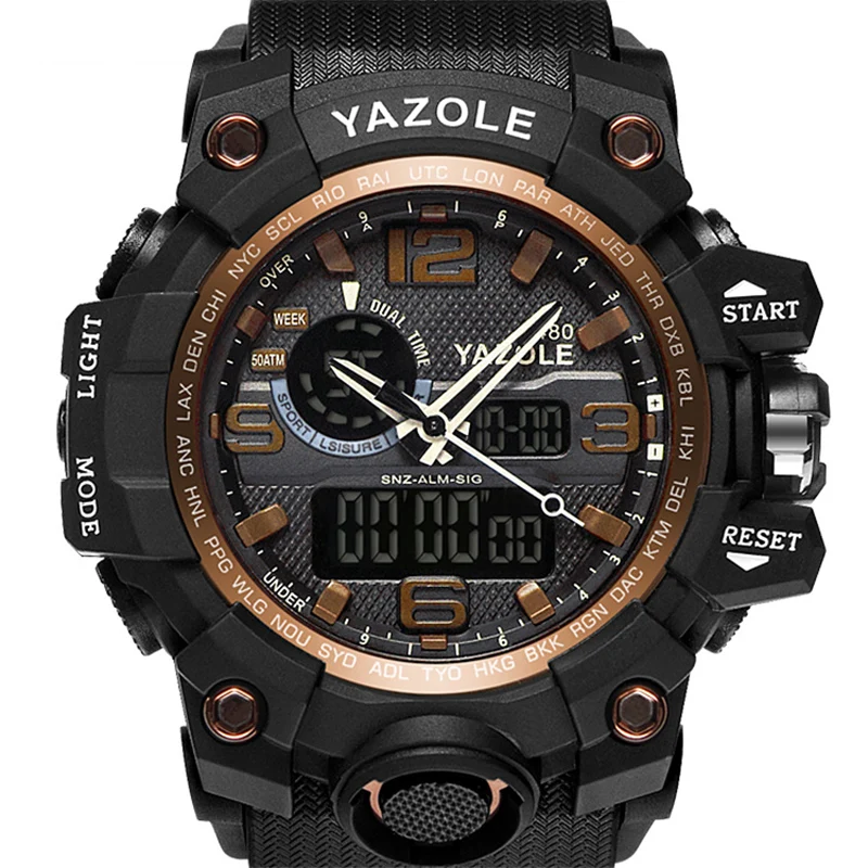 

2019 New Fashion Luxury Sport Watch Men Digital LED Waterproof Military Stopwatch Countdown Dual Time Wristwatches Male Relogio