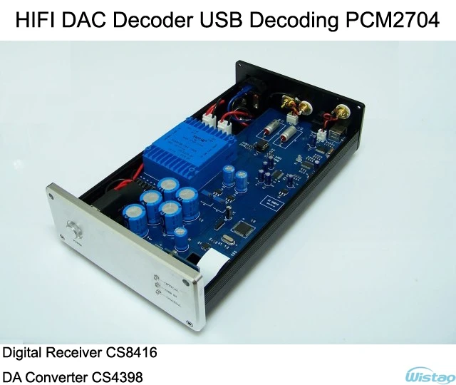 

IWISTAO HIFI DAC Decoder USB Decoding PCM 2704 Digital Receiver CS 8416 DA Converter CS 4398 24BIT/192K Hz