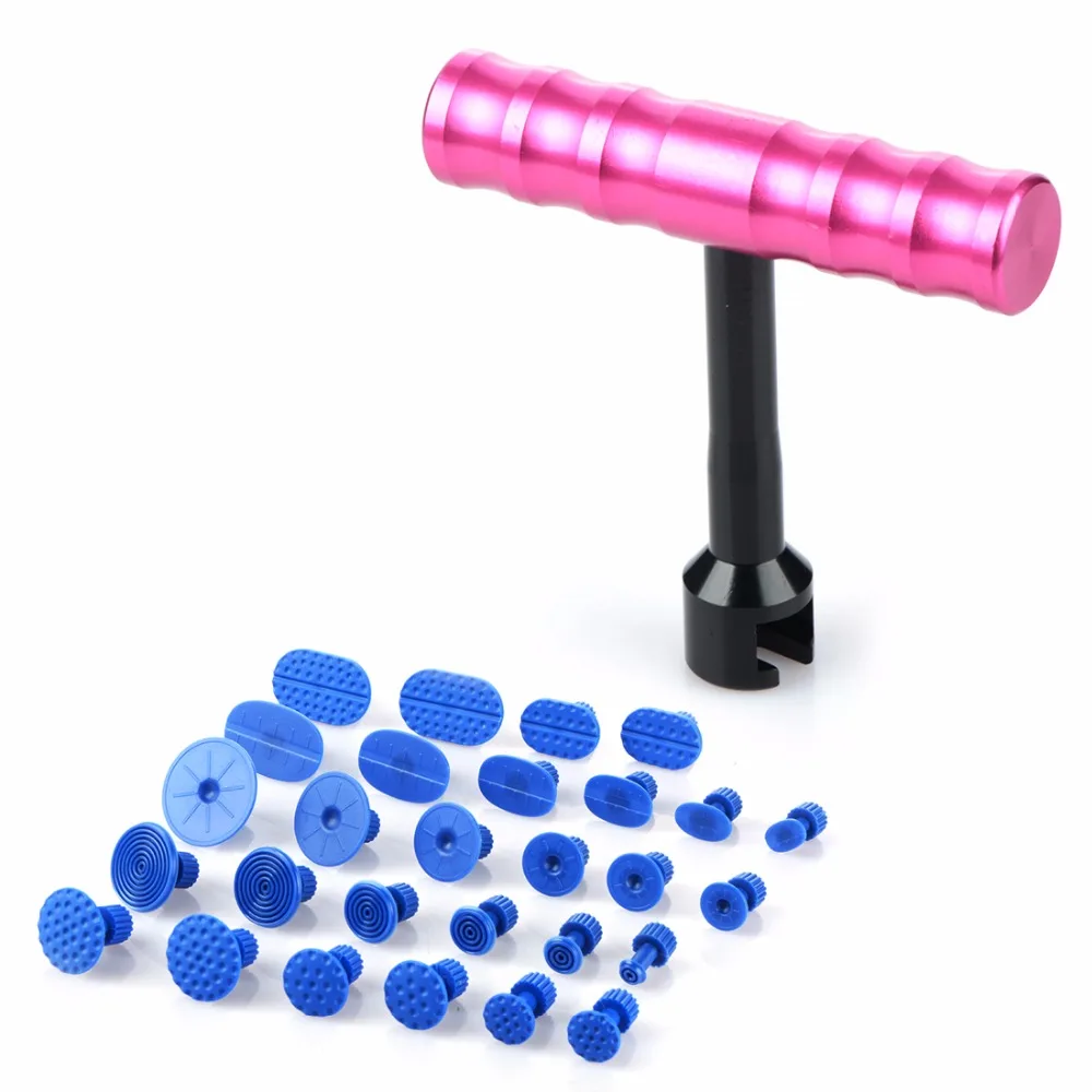Auto Body Car Paintless Dent Repair T Bar Puller 18 Tabs Set Hail