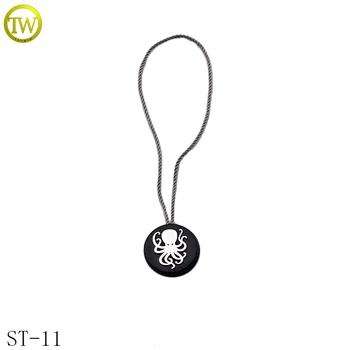 

ST11 Custom embossed round logo string plastic seal tag for clothing hang tag
