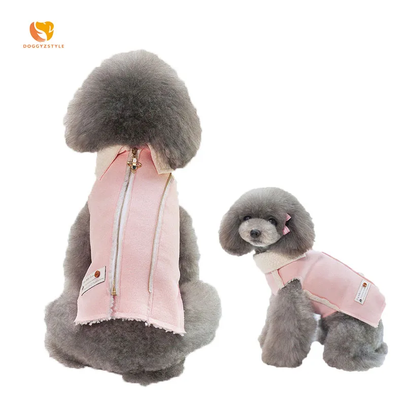 

Dog Clothes Pet Cat Jacket Autumn Winter Small Chihuahua Letters Simple Zipper Costume Pink Blue Apparel S/M/L/XL/XXL DOGGYSTYLE