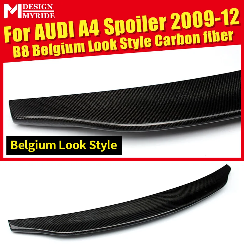 

Fits For Audi A4 B8 A4a A4Q Rear Spoiler Tail Caractere Style Real Carbon Fiber Rear Spoiler Rear Trunk Wing car styling 2009-12