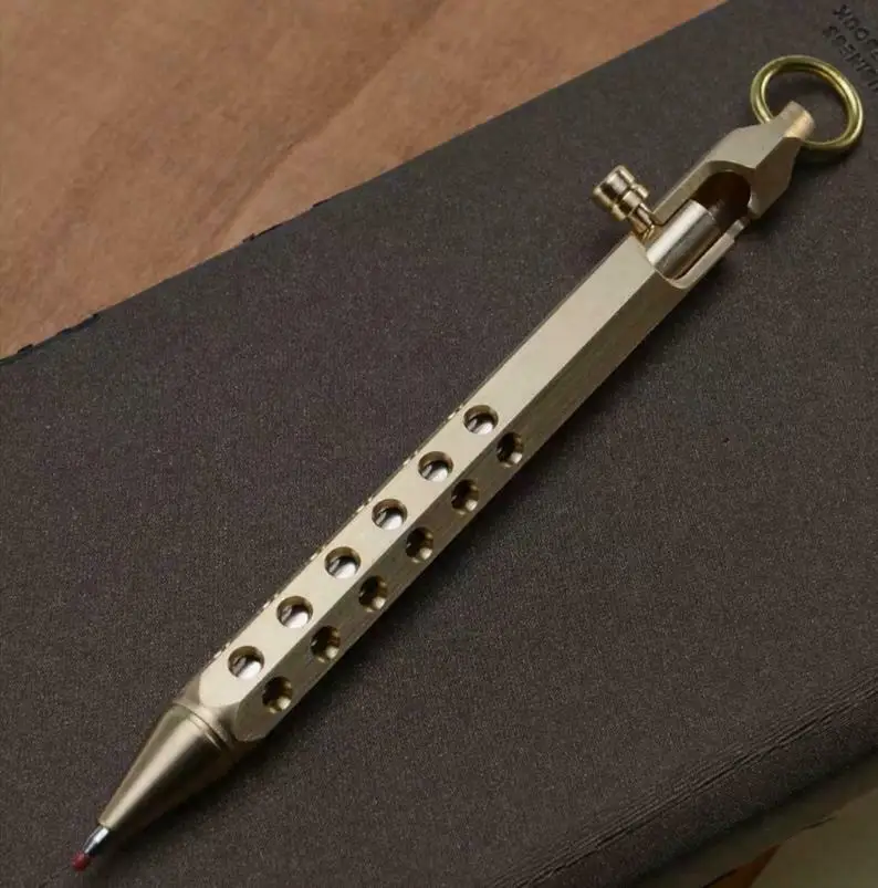 

EDC Gear Tactical Ballpoint Brass Pen hexagonal prism design Stationery Office school supplies