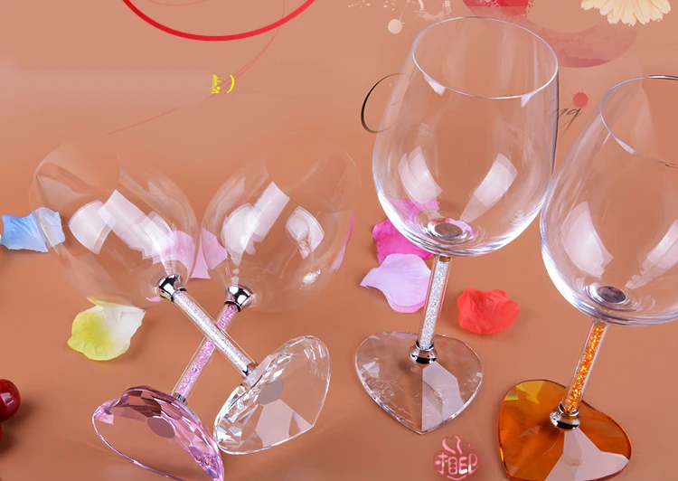 Изысканный прозрачный хрустальный бокал для красного вина, бокал для шампанского в форме сердца, уникальные стеклянные чашки высокого качества