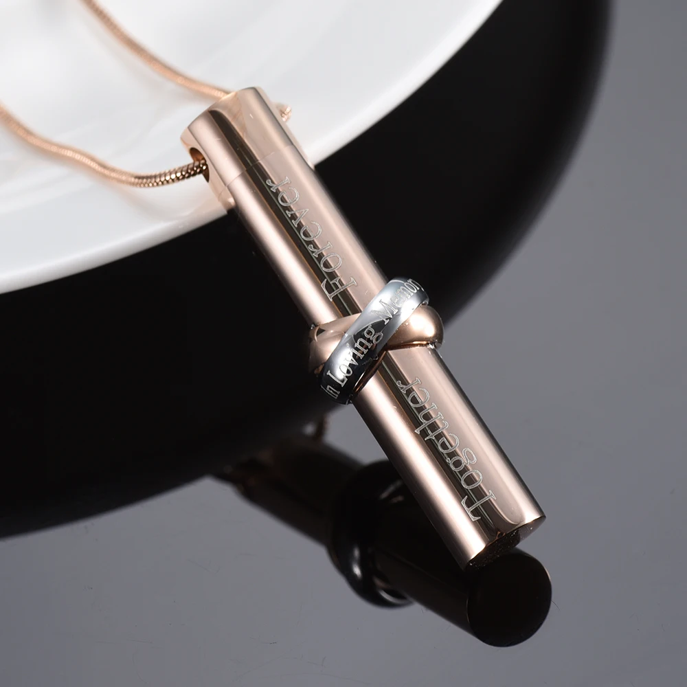 Beautiful Circle Hold Cylinder Urn Ashes Urn Necklace Memorial Jewelry