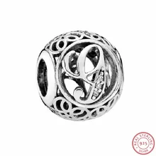 Гламурное Серебро 925 г бусины в винтажном стиле прозрачный CZ DIY Fit PANDORA Подвески для женщин ювелирные изделия делая LE015-G