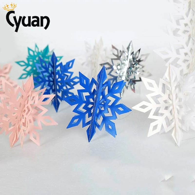 Cyuan Frozen Party Decor Christmas Snowflakes Decorations 3D Hollow Snowflake Paper Garland Christmas Wedding Decoration Winter Cyuan Frozen Party Decor Christmas Snowflakes Decorations 3D Hollow Snowflake Paper Garland Christmas Wedding Decoration Winter