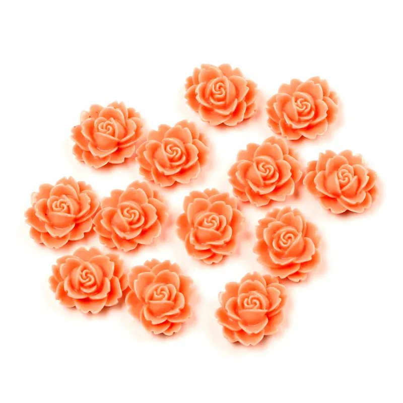 

50Pcs Pink NOT Hole 18x14mm Resin Flowers Loose Beads Flatback Cabochon Scrapbooking Jewelry Finding Making DIY Accessories